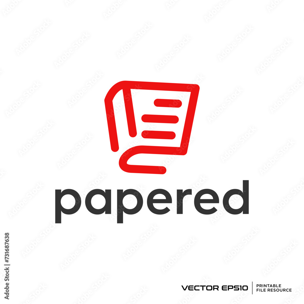 Red paper logo vector illustration Red paper logo vector illustration
