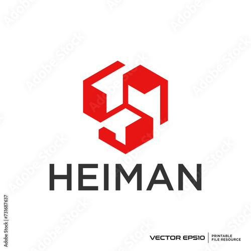 Abstract hexagon logo vector illustration