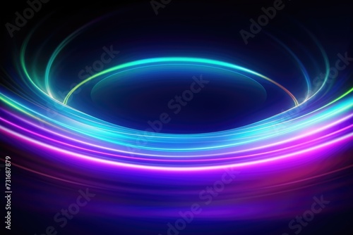 Colorful neon light overlay on dark abstract background.