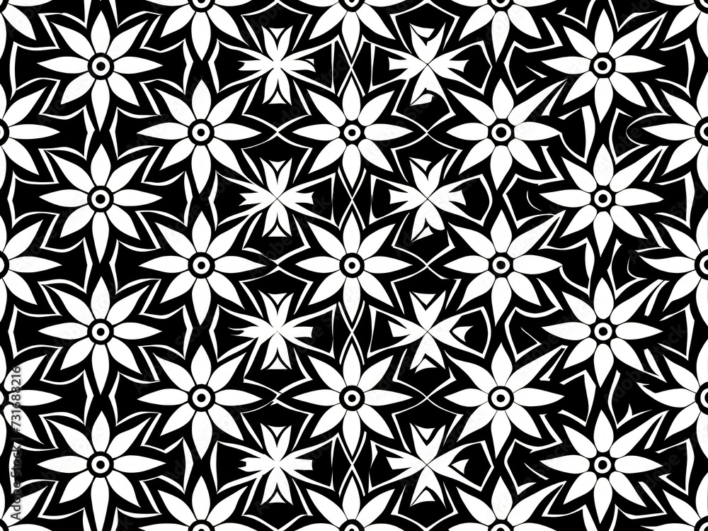 Black and White Seamless Floral Pattern Wallpaper Black and White Seamless Floral Pattern Wallpaper