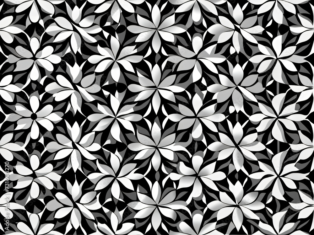 Black and White Seamless Floral Pattern Wallpaper Black and White Seamless Floral Pattern Wallpaper