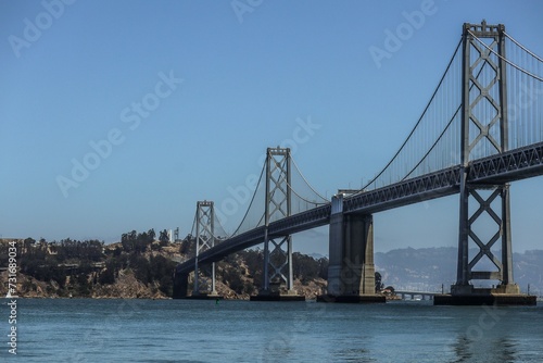 San Francisco Bay Bridge under the sunlight in California
