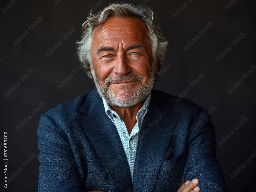 Portrait of handsome smiling businessman with suit in professional studio background Portrait of handsome smiling businessman with suit in professional studio background