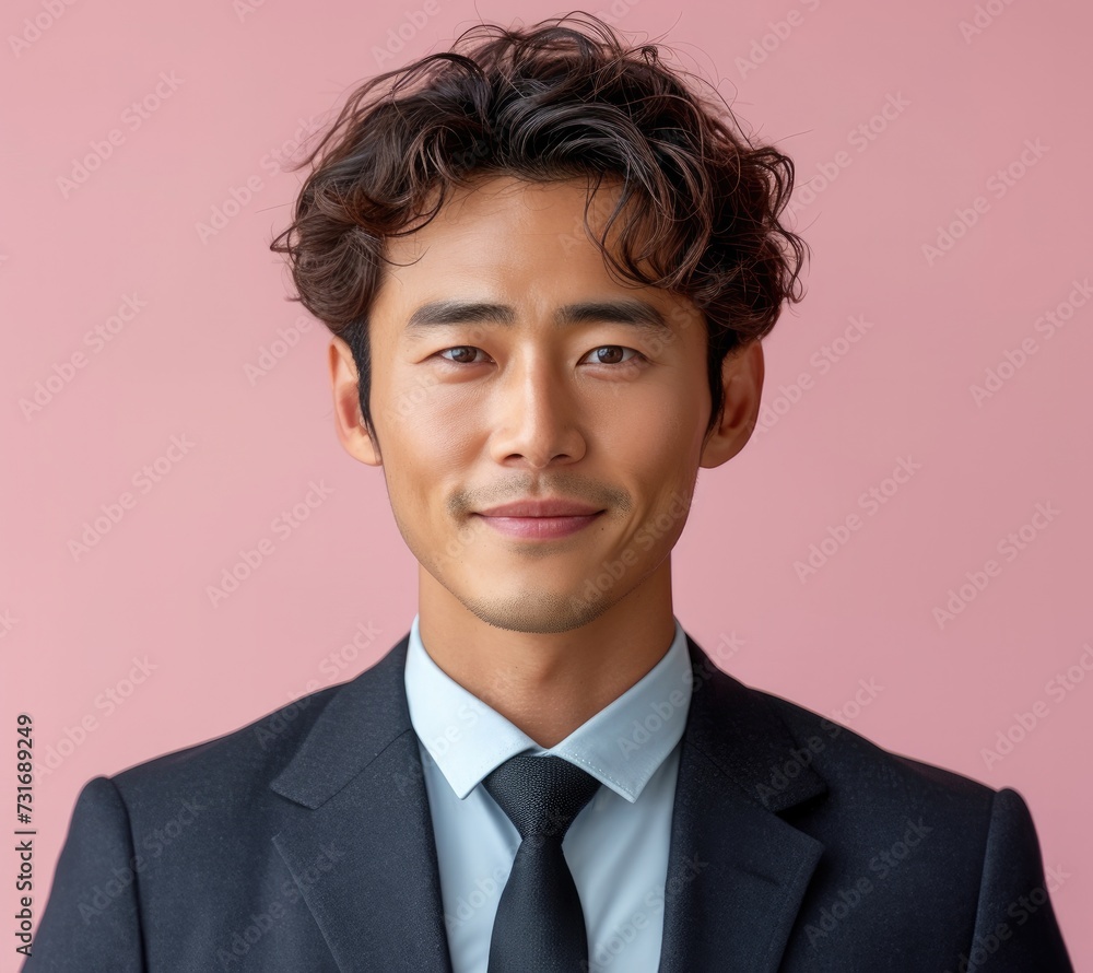 Portrait of handsome smiling businessman with suit in professional studio background Portrait of handsome smiling businessman with suit in professional studio background