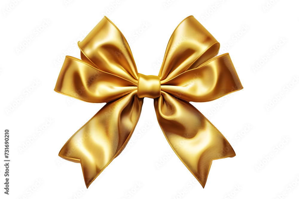 Golden bow isolated on transparent background Golden bow isolated on transparent background