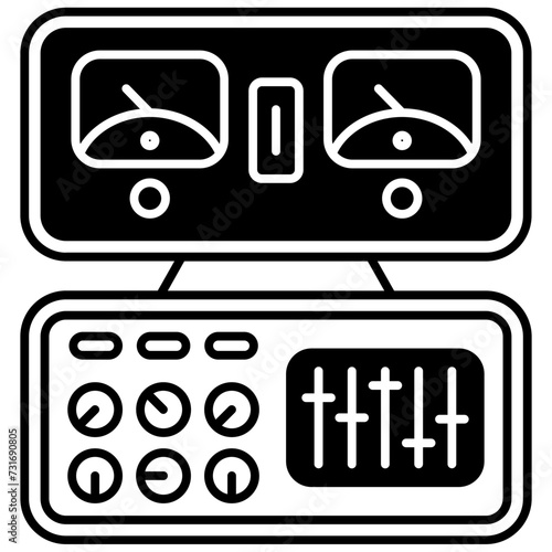 Amplifier glyph and line vector illustration