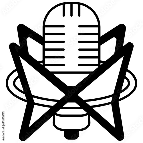 Audio Condenser glyph and line vector illustration