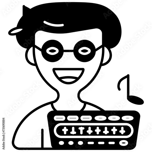 Music Composer glyph and line vector illustration