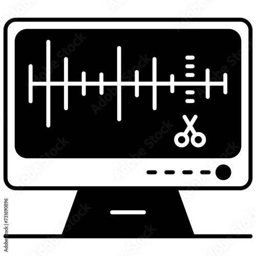 Music Editor glyph and line vector illustration
