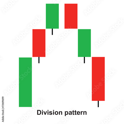 crypto division pattern green and red candle stick isolated on hwite background  © JawadGraphics
