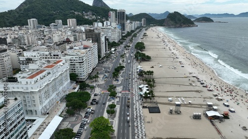 Aerial view of a coastal cityscape