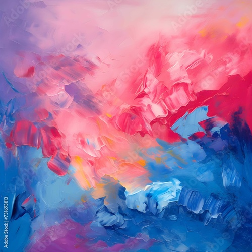 AI generated illustration of a colorful abstract oil painting creating a vibrant display