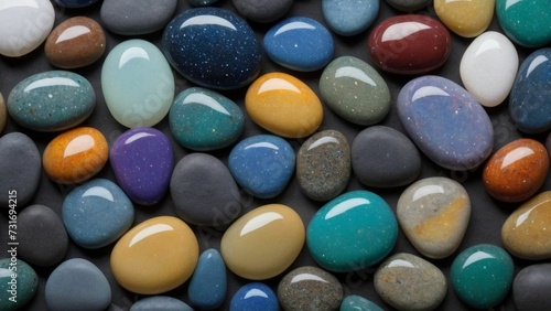 AI generated illustration of colorful pebbles on the ground