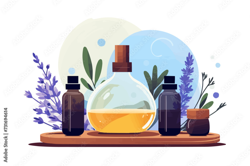 Essential Oils and Diffuser vector flat isolated vector style illustration Essential Oils and Diffuser vector flat isolated vector style illustration