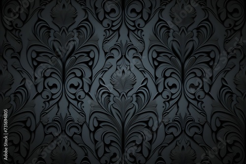 AI generated abstract black wall with patterns