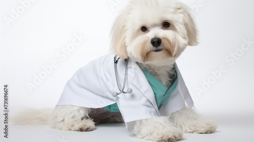 dog, Cotondetulear in doctor gown