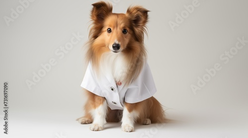 dog, Shetland Sheepdog in doctor gown