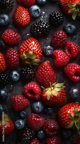 AI generated illustration of a collection of assorted berries