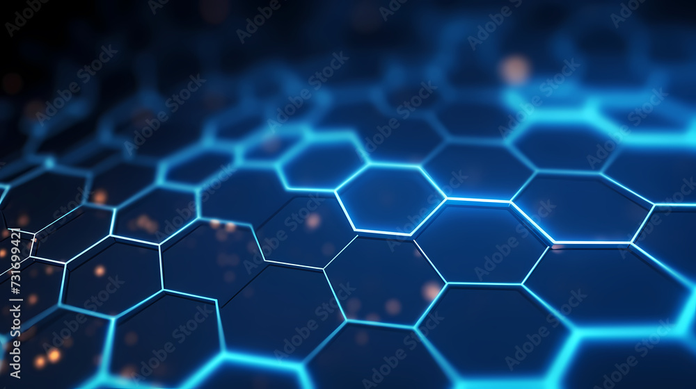 Blue background with glowing connections, network concept, digital illustration Blue background with glowing connections, network concept, digital illustration