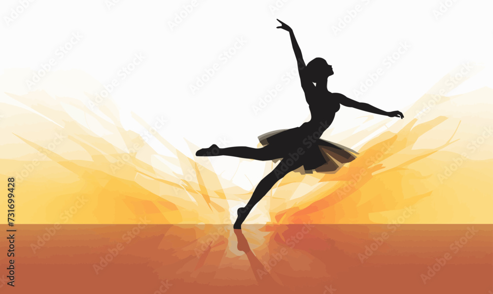 female gymnast silhouette dancer ballerina vector design illustration