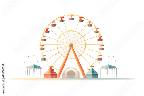 Ferris wheel vector flat minimalistic isolated illustration