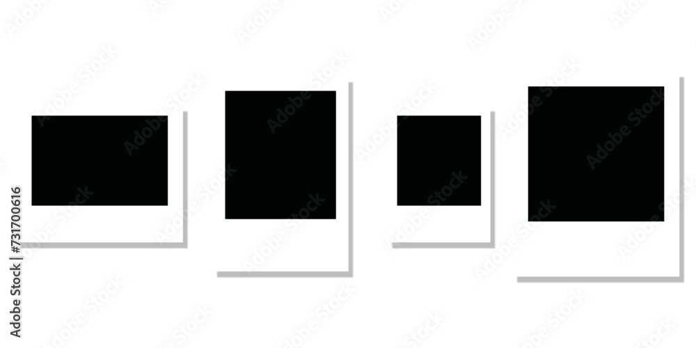 White photo frame set. Photo frames with realistic drop shadow vector illustration effect isolated design. Photo Frame Collection. Photo frames on a transparent. White photo frame set. Photo frames with realistic drop shadow vector illustration effect isolated design. Photo Frame Collection. Photo frames on a transparent.