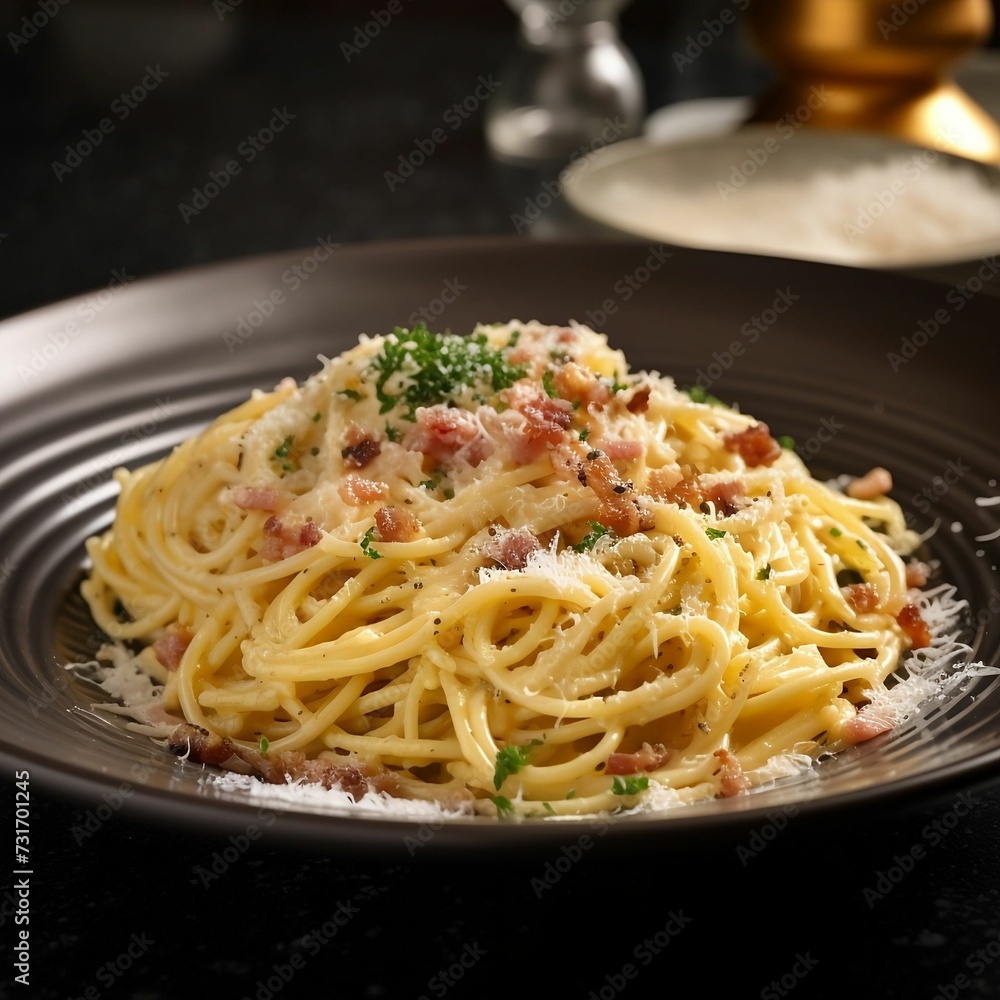 AI-generated illustration of a bowl of cooked pasta. AI-generated illustration of a bowl of cooked pasta.