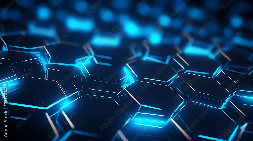 Blue background with glowing connections, network concept, digital illustration Blue background with glowing connections, network concept, digital illustration
