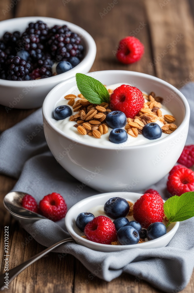 Yogurt Bowl with Fresh Berries and Granola Yogurt Bowl with Fresh Berries and Granola