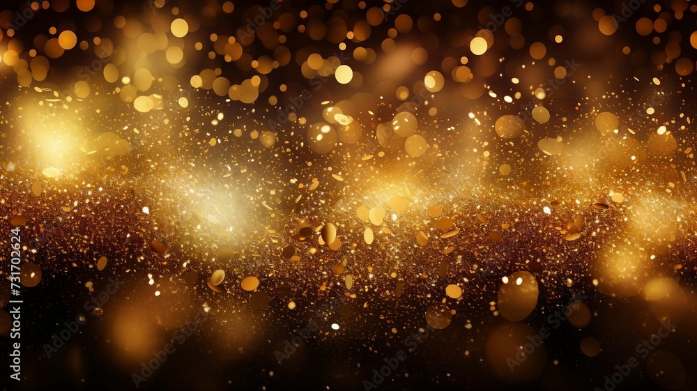 AI generated illustration of a gold glitter background with golden ...