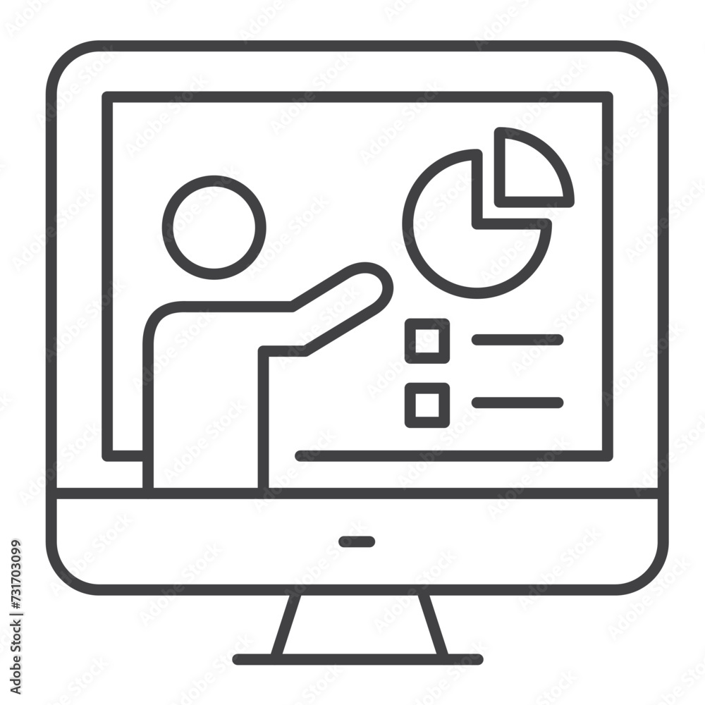 Online Presentation Vector Illustration Icon Design Online Presentation Vector Illustration Icon Design