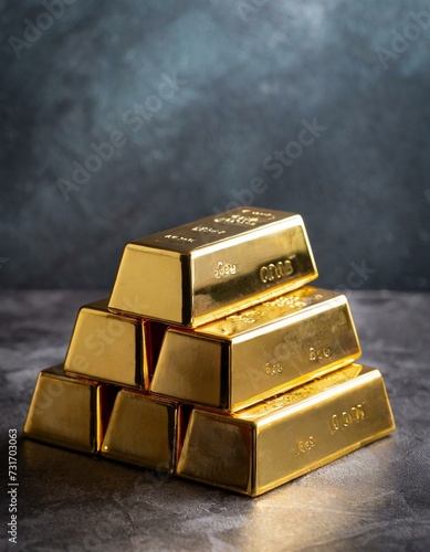 Obraz na płótnie a stack of gold bars w salonie