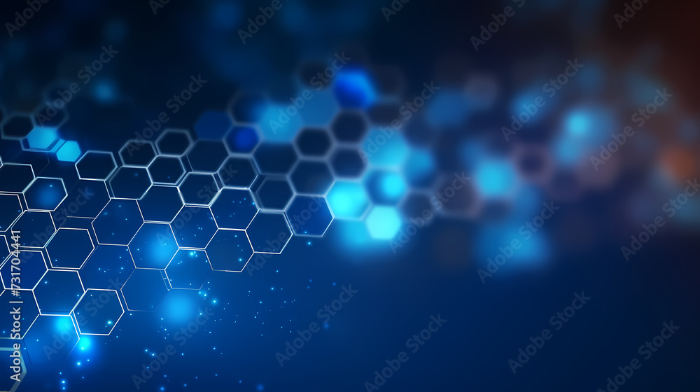 Blue background with glowing connections, network concept, digital illustration Blue background with glowing connections, network concept, digital illustration