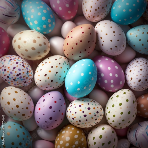 Easter eggs, simple image, few details, uniform light background Job