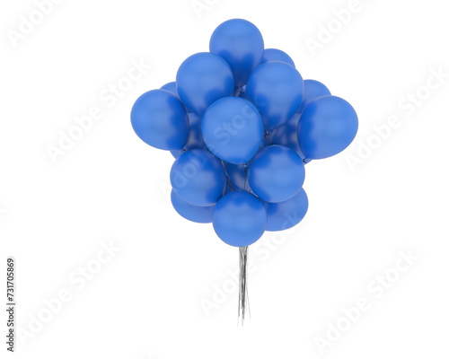 Party balloons isolated on background. 3d rendering - illustration