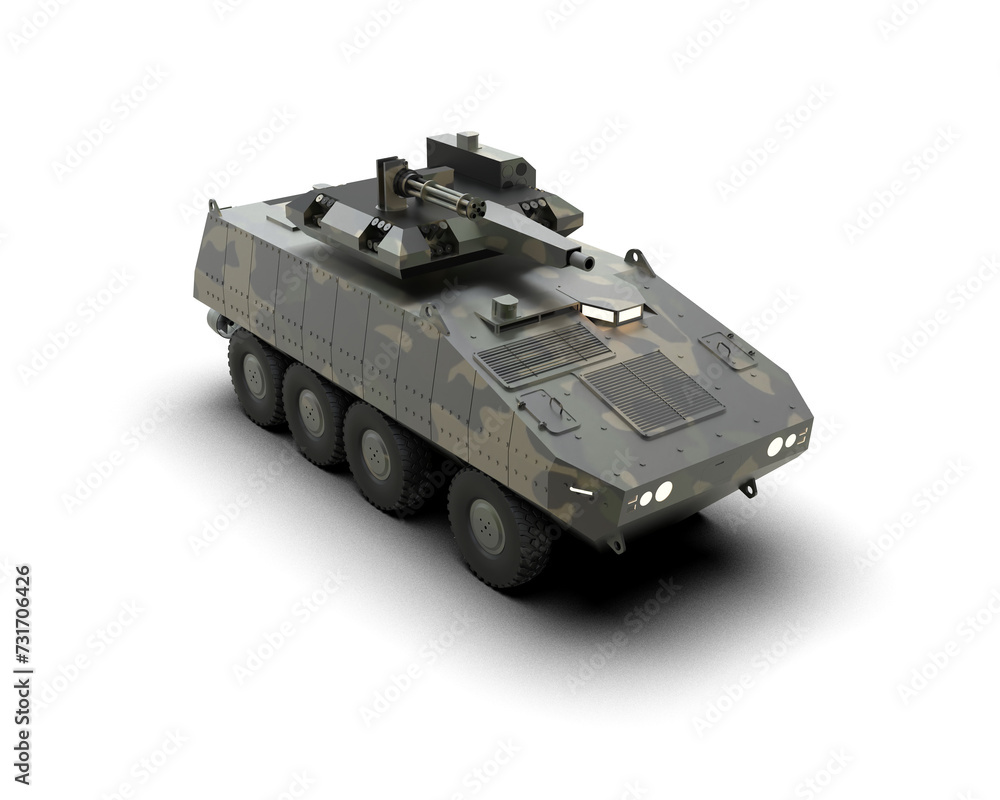 Naklejka premium Armored vehicle isolated on background. 3d rendering - illustration