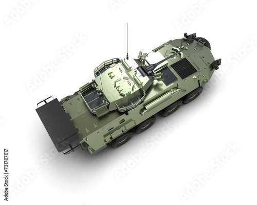 Fototapeta Naklejka Na Ścianę i Meble -  Armored tank building isolated on background. 3d rendering - illustration