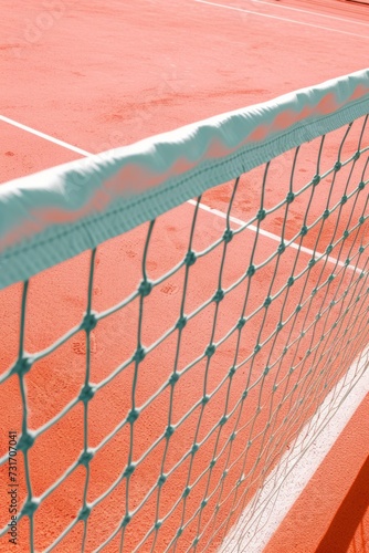 a tennis court image with peach tones, featuring a white net © Natalia