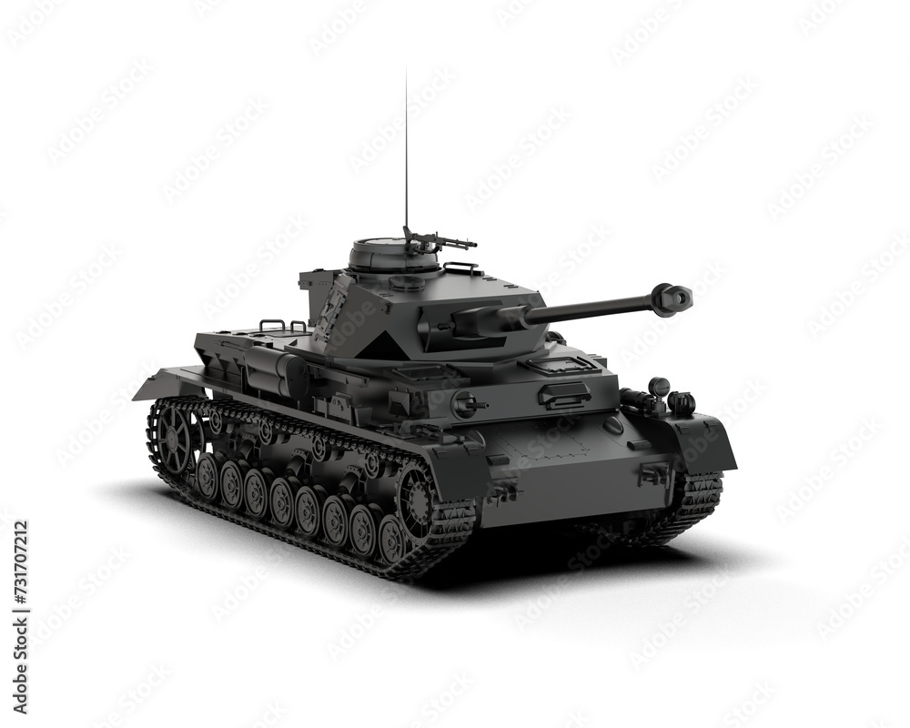 Armored tank building isolated on background. 3d rendering - illustration Armored tank building isolated on background. 3d rendering - illustration