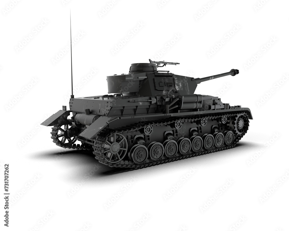 Armored tank building isolated on background. 3d rendering - illustration