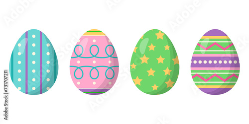 Colorful Easter eggs set