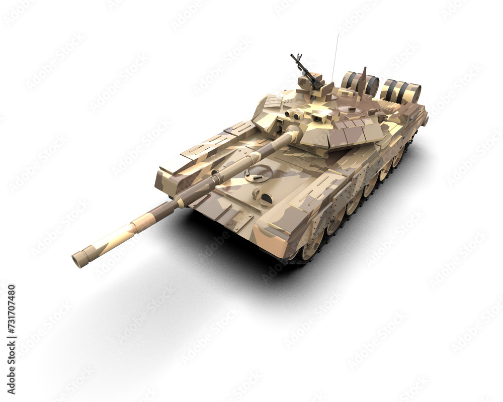 Armored tank building isolated on background. 3d rendering - illustration Armored tank building isolated on background. 3d rendering - illustration