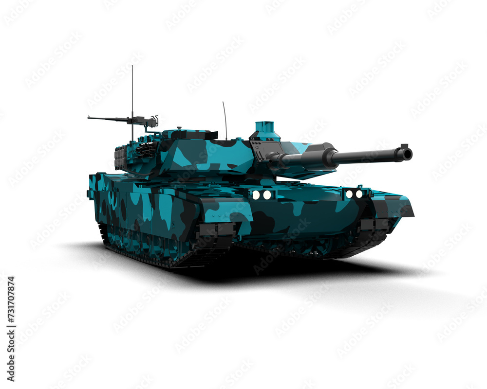 Armored tank building isolated on background. 3d rendering - illustration Armored tank building isolated on background. 3d rendering - illustration