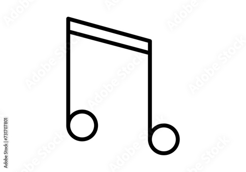 Icono negro de nota musical en fondo blanco.
