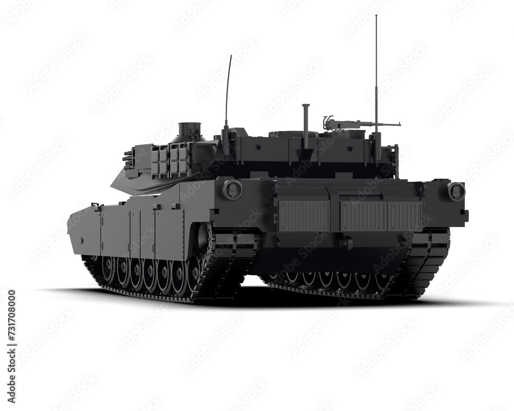 Armored tank building isolated on background. 3d rendering - illustration Armored tank building isolated on background. 3d rendering - illustration