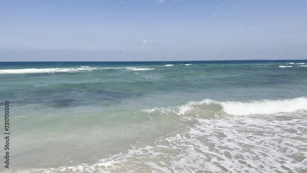 Video capturing the tranquil beauty of a Madakalapuwa beach, with crystal-clear water and soft sand Video capturing the tranquil beauty of a Madakalapuwa beach, with crystal-clear water and soft sand