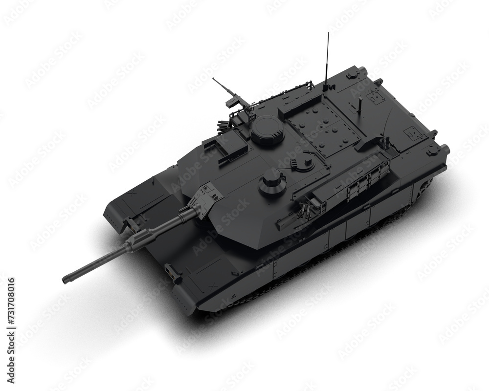 Armored tank building isolated on background. 3d rendering - illustration Armored tank building isolated on background. 3d rendering - illustration