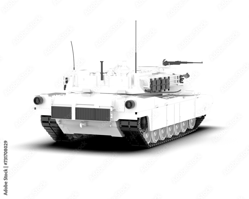 Armored tank building isolated on background. 3d rendering - illustration Armored tank building isolated on background. 3d rendering - illustration
