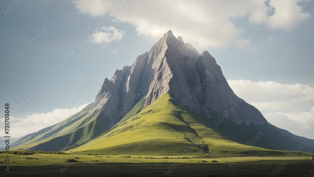 Scenic Mountain Outdoors: AI-Generated Nature Panorama