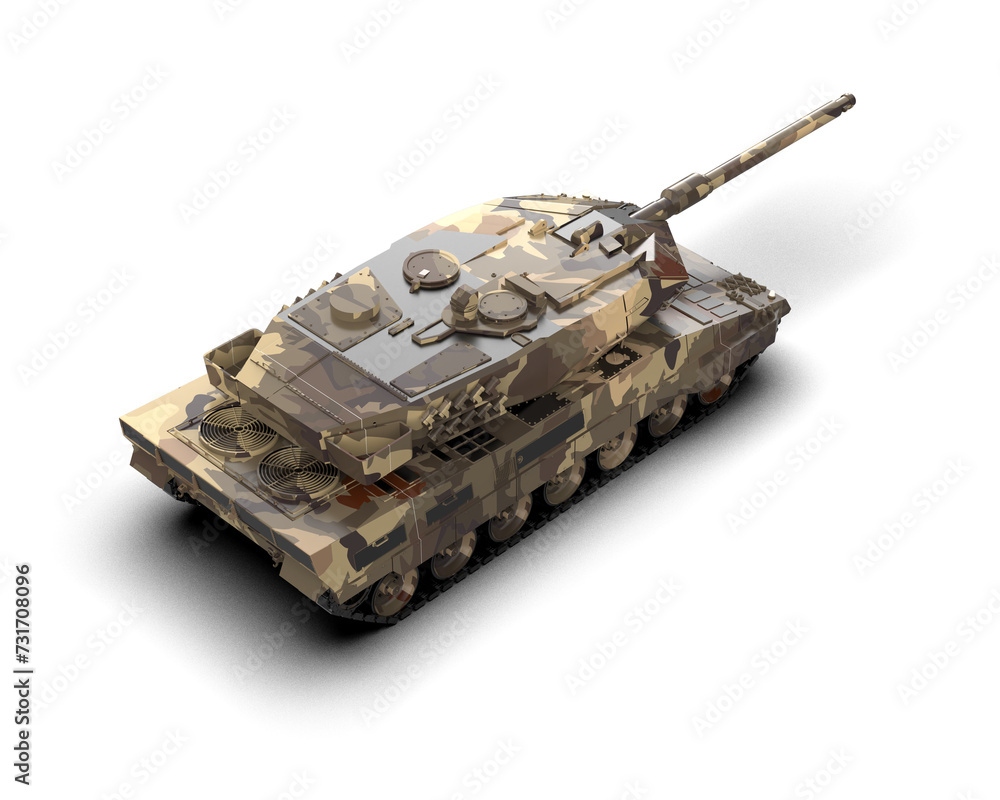 Armored tank building isolated on background. 3d rendering - illustration Armored tank building isolated on background. 3d rendering - illustration
